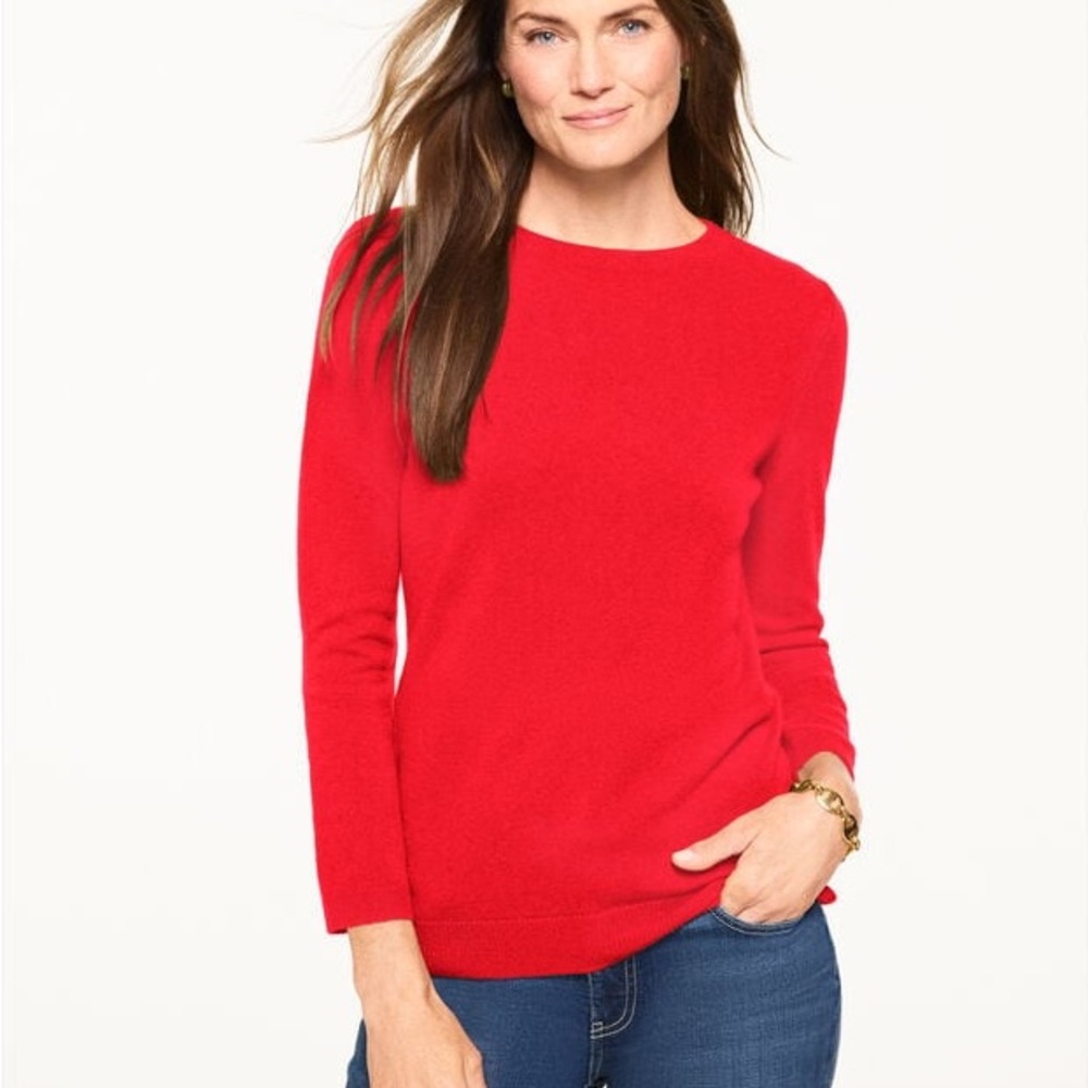 ❤️ Talbots 100% Cashmere Sweater Red Size XS  Classic Luxury Knit